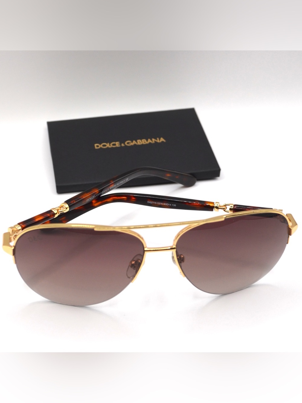 Dolce & Gabbana Women’s Aviator Sunglasses Gold/Tortoise DG2115 New